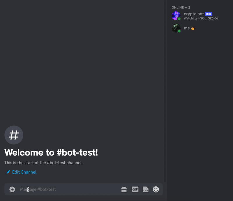 Cryptocurrency Discord Bot